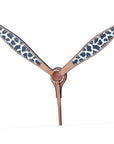 HILASON Western Horse Leather Headstall & Breast Collar Set White Leopard