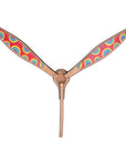 HILASON Western Horse Leather Headstall & Breast Collar Tack Set Rainbow