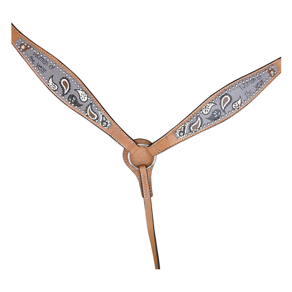 HILASON Western Horse Leather Headstall &amp; Breast Collar Set Tan