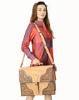 American Darling ADBG1436 Briefcase Hand Tooled Genuine Leather women bag western handbag purse