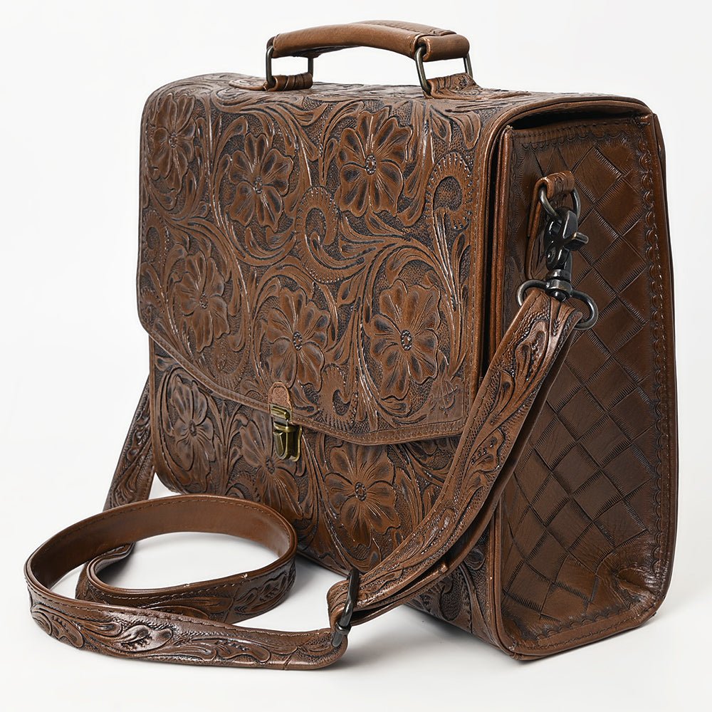 American Darling BRIEFCASE Hand Tooled Genuine Leather women bag western handbag purse