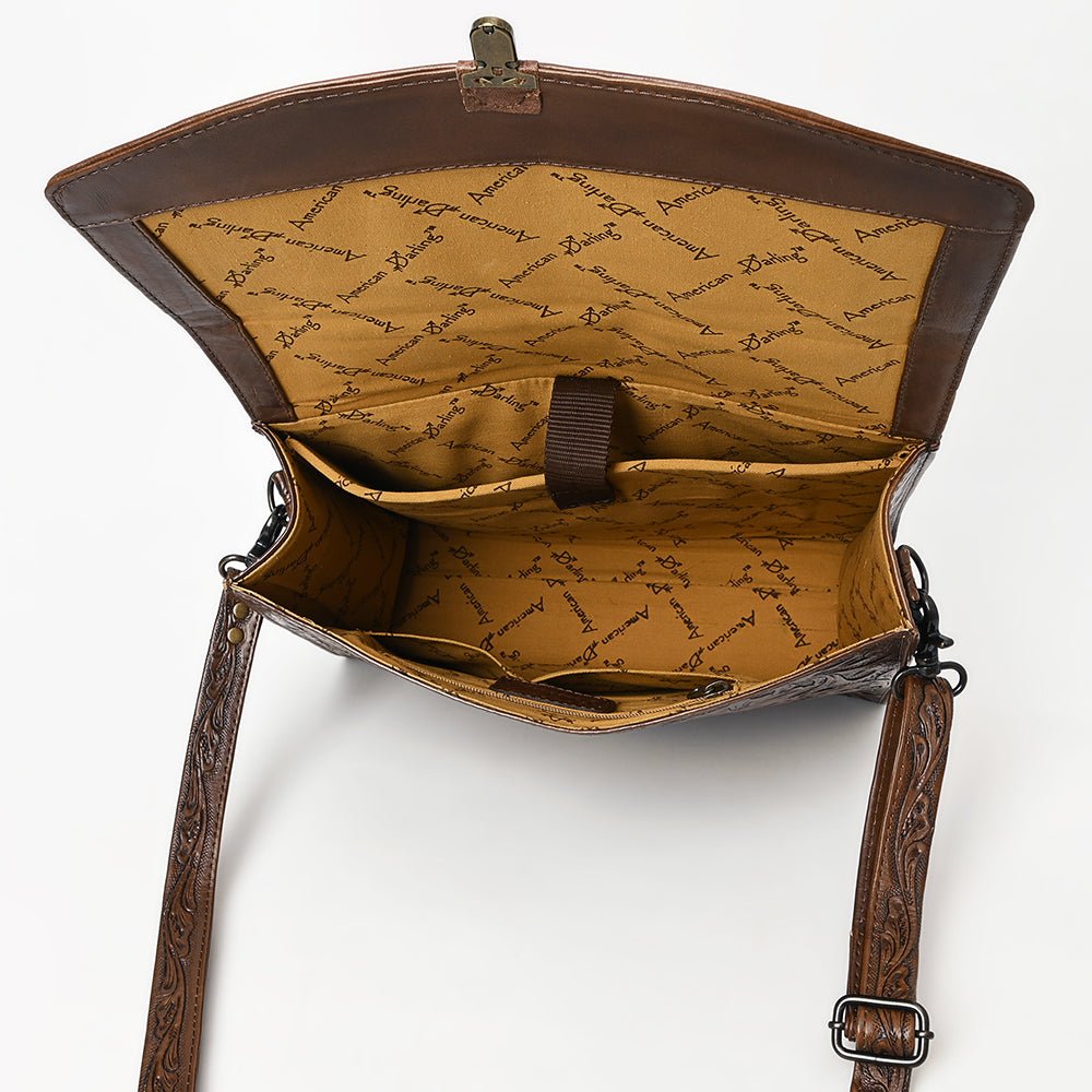 American Darling BRIEFCASE Hand Tooled Genuine Leather women bag western handbag purse