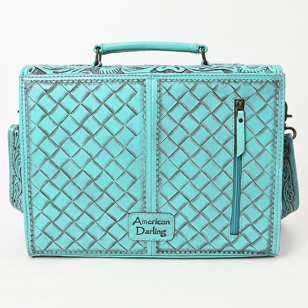 American Darling BRIEFCASE Hand Tooled Genuine Leather women bag western handbag purse