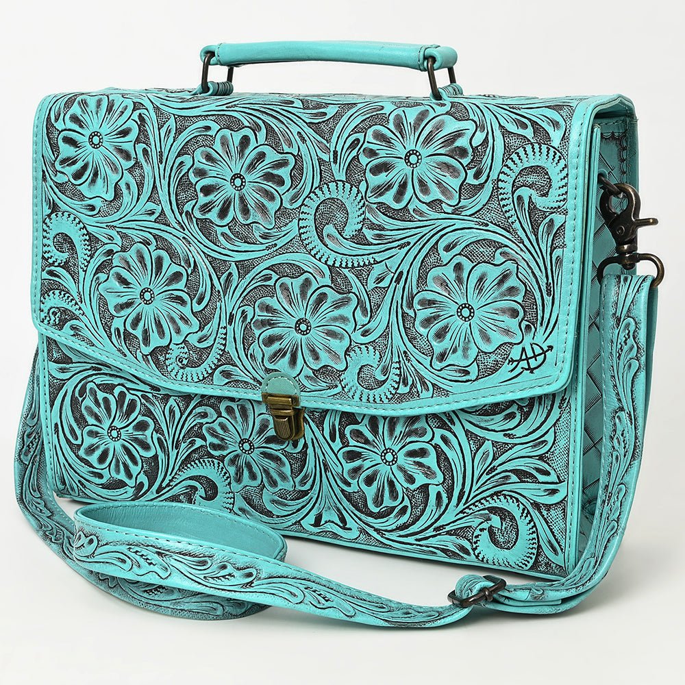 American Darling BRIEFCASE Hand Tooled Genuine Leather women bag western handbag purse