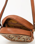 American Darling Adbga538 Canteen Hand Tooled Genuine Leather Women Bag Western Handbag Purse