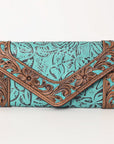 OHLAY WALLET Hand Tooled Embossed Genuine Leather women bag western handbag purse