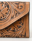 OHLAY WALLET Hand Tooled  Genuine Leather women bag western handbag purse