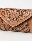 OHLAY WALLET Hand Tooled  Genuine Leather women bag western handbag purse