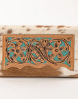 OHLAY WALLET Hand Tooled Hair-on Genuine Leather women bag western handbag purse