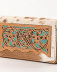 OHLAY WALLET Hand Tooled Hair-on Genuine Leather women bag western handbag purse