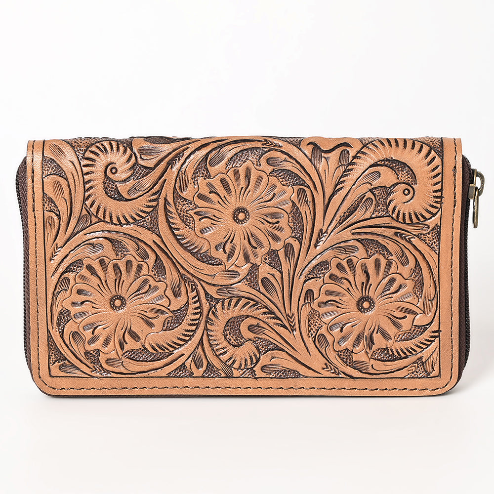 OHLAY WALLET Hand Tooled  Genuine Leather women bag western handbag purse