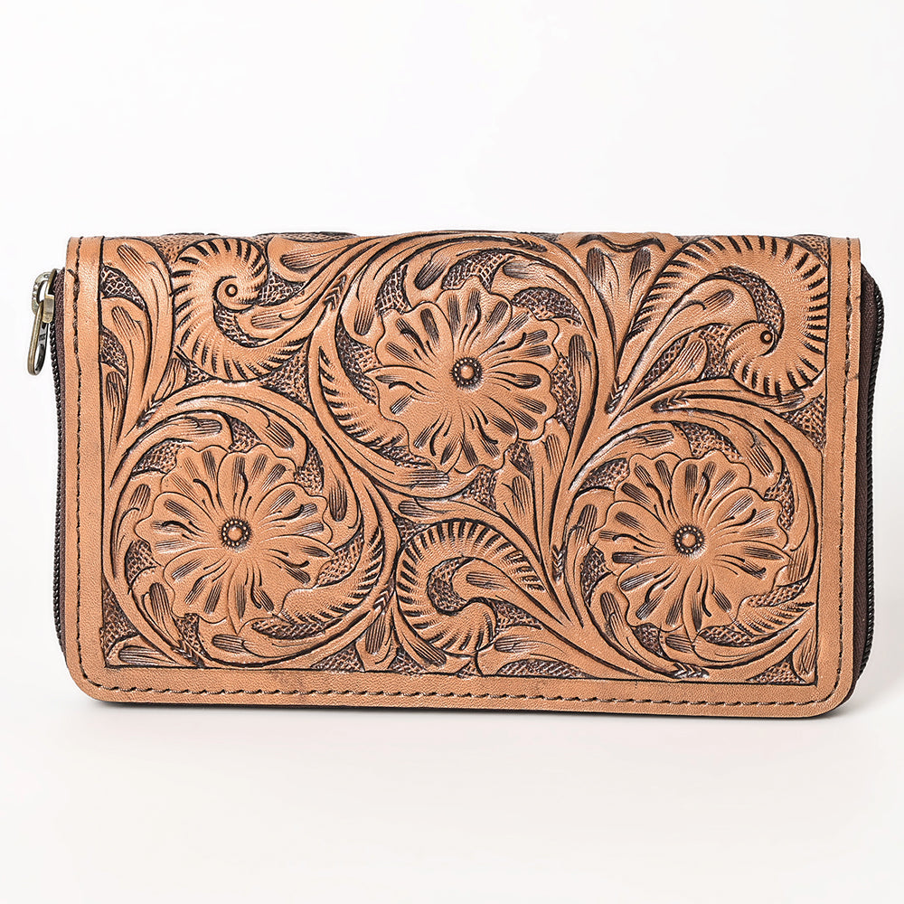 OHLAY WALLET Hand Tooled  Genuine Leather women bag western handbag purse