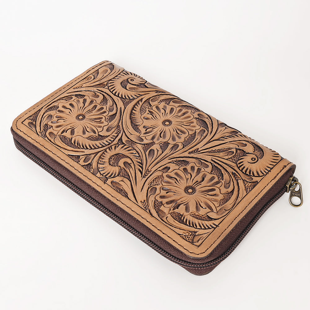 OHLAY WALLET Hand Tooled  Genuine Leather women bag western handbag purse