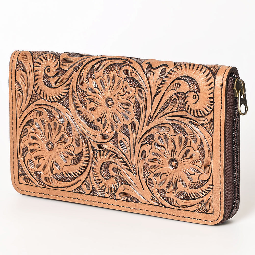 OHLAY WALLET Hand Tooled  Genuine Leather women bag western handbag purse
