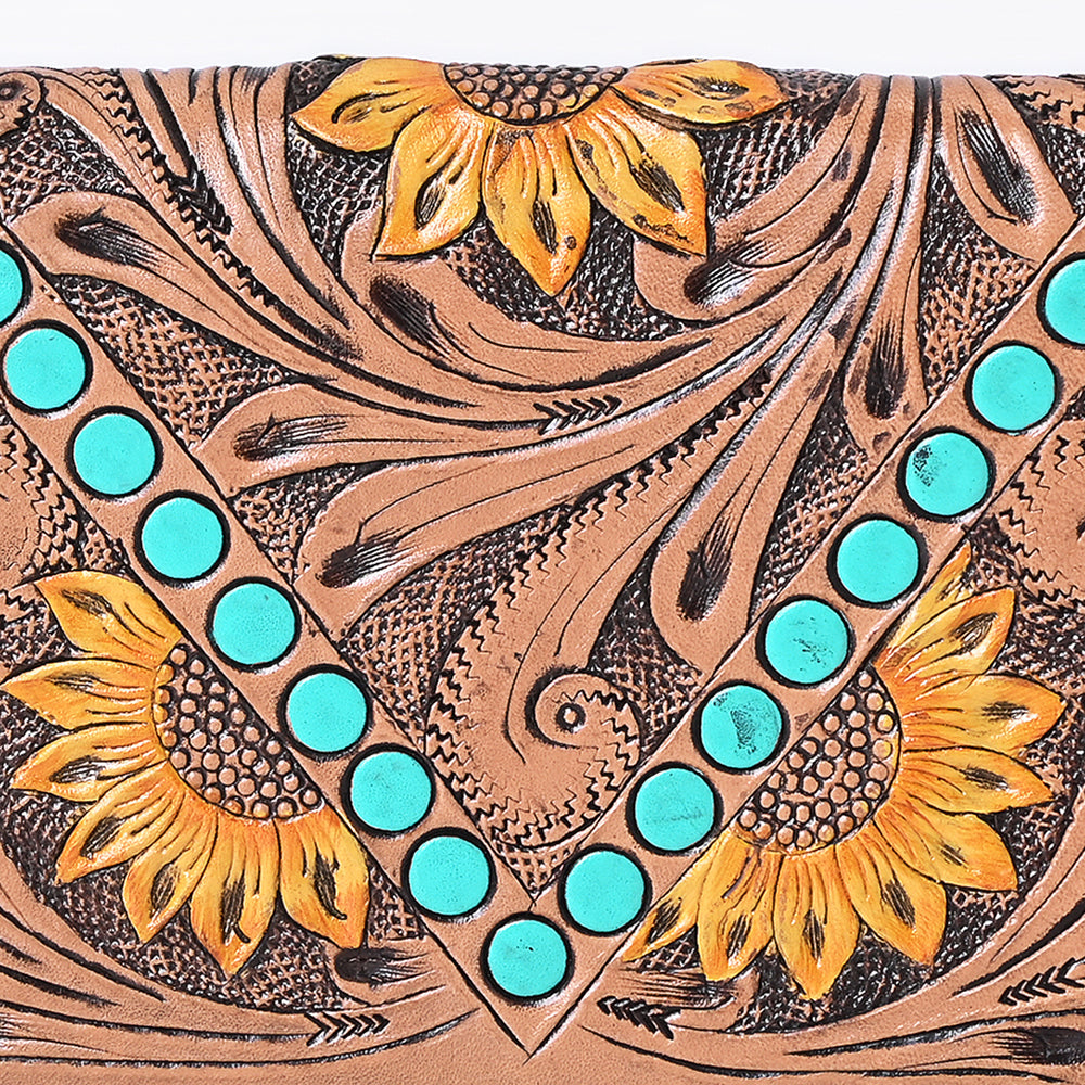 OHLAY WALLET Hand Tooled Genuine Leather women bag western handbag purse