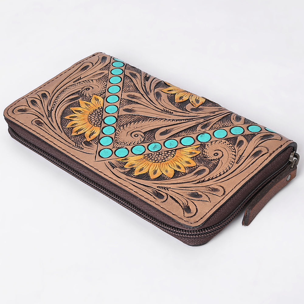 OHLAY WALLET Hand Tooled Genuine Leather women bag western handbag purse
