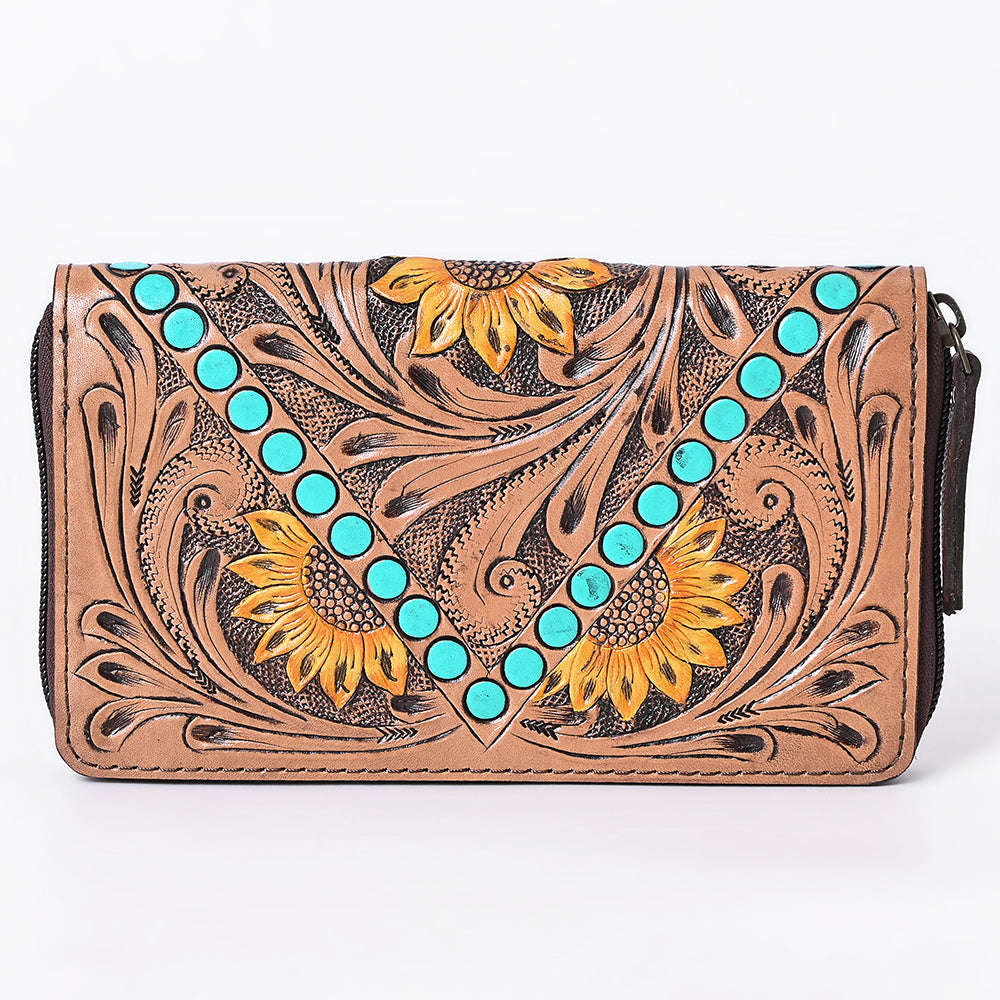 OHLAY WALLET Hand Tooled Genuine Leather women bag western handbag purse