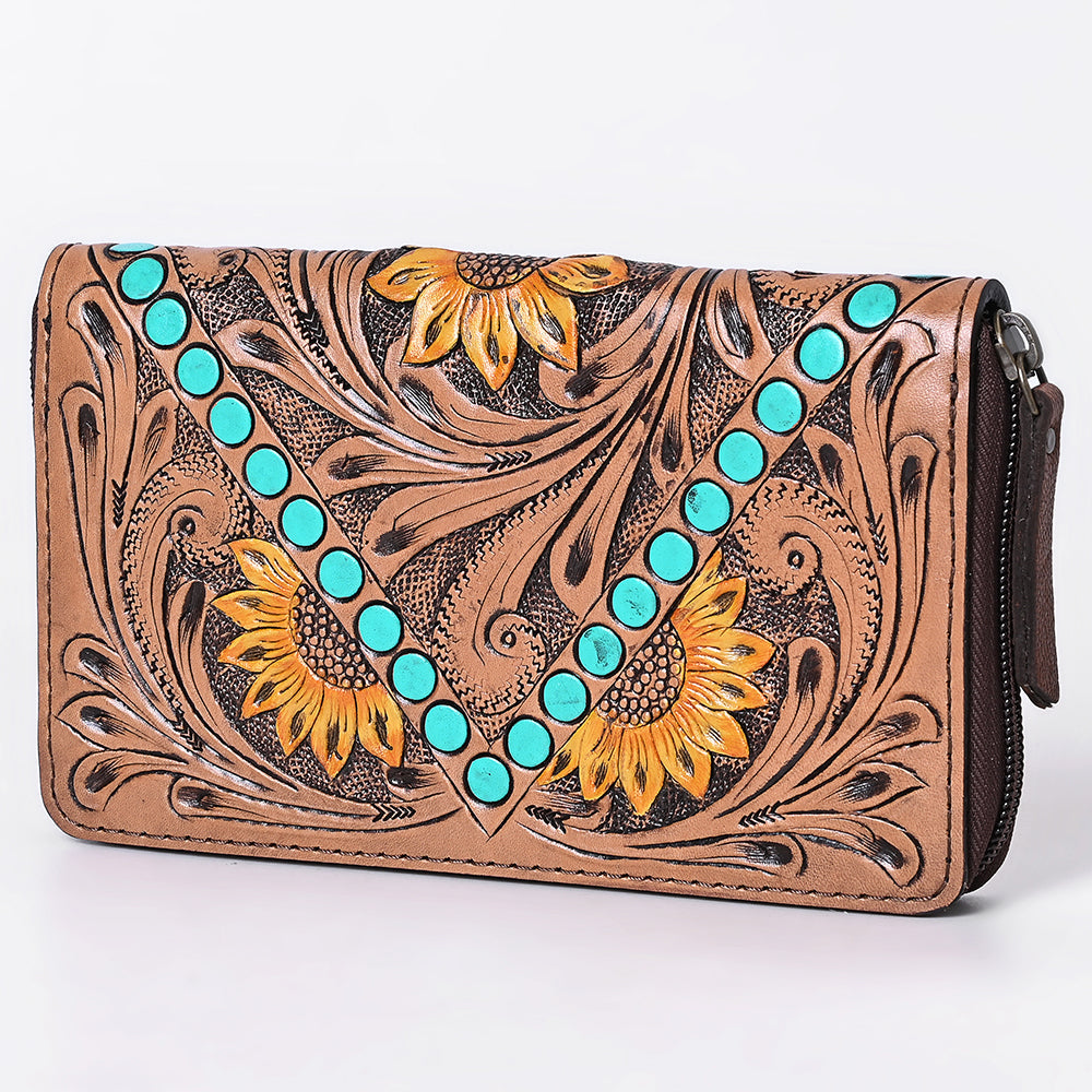 OHLAY WALLET Hand Tooled Genuine Leather women bag western handbag purse