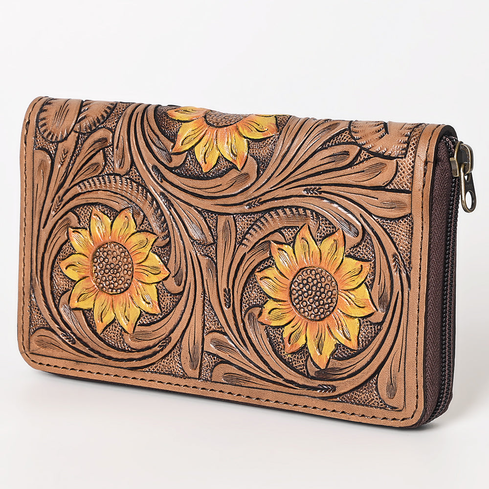 OHLAY WALLET Hand Tooled  Genuine Leather women bag western handbag purse