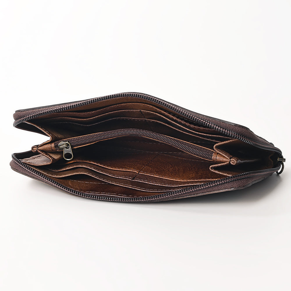 OHLAY WALLET Hand Tooled  Genuine Leather women bag western handbag purse