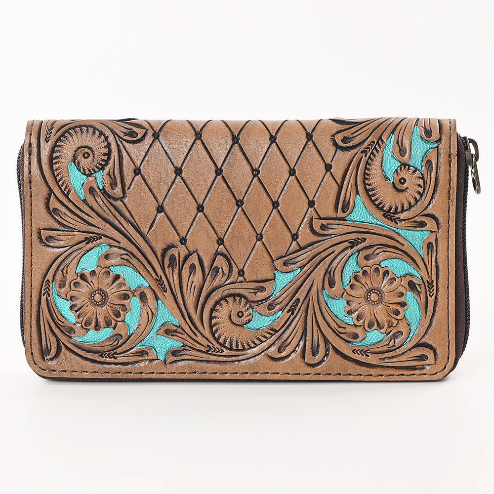 OHLAY WALLET Hand Tooled  Genuine Leather women bag western handbag purse