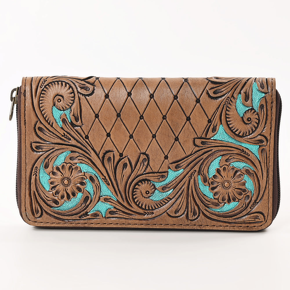 OHLAY WALLET Hand Tooled  Genuine Leather women bag western handbag purse