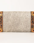 OHLAY WALLET Hand Tooled Hair-on Genuine Leather women bag western handbag purse