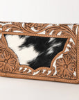 OHLAY WALLET Hand Tooled Hair-on Genuine Leather women bag western handbag purse