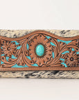 OHLAY WALLET Hand Tooled Hair-on Genuine Leather women bag western handbag purse