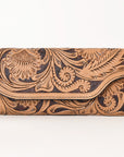 OHLAY WALLET Hand Tooled  Genuine Leather women bag western handbag purse