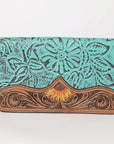 OHLAY WALLET Hand Tooled Embossed  Genuine Leather women bag western handbag purse