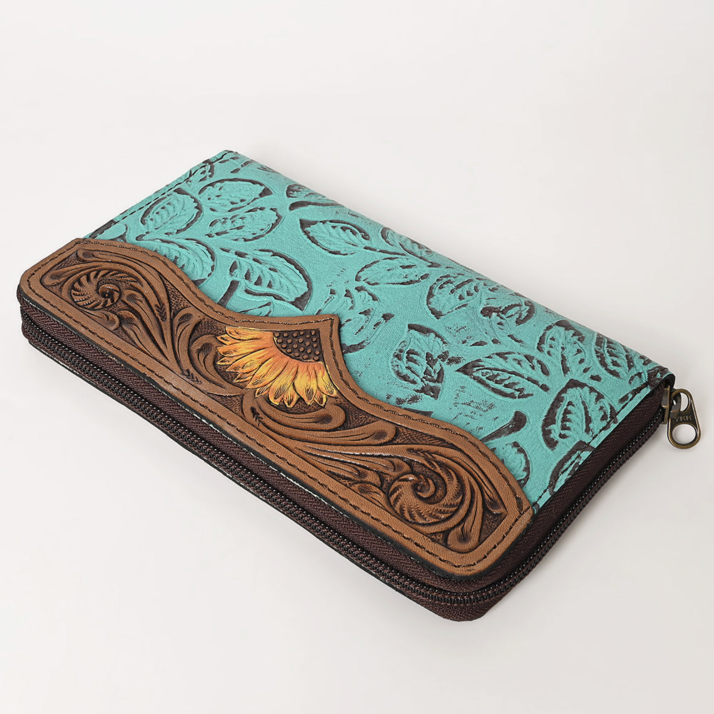 OHLAY WALLET Hand Tooled Embossed  Genuine Leather women bag western handbag purse