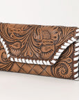OHLAY Wallet Hand Tooled Genuine Leather Women Bag Western Handbag Purse | Womens Handbags |Leather Belt for Summer