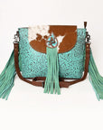 Ohlay Bags OHG168 Cross Body I Hand Tooled Embossed Hair-On Genuine Leather Women Bag Western Handbag Purse