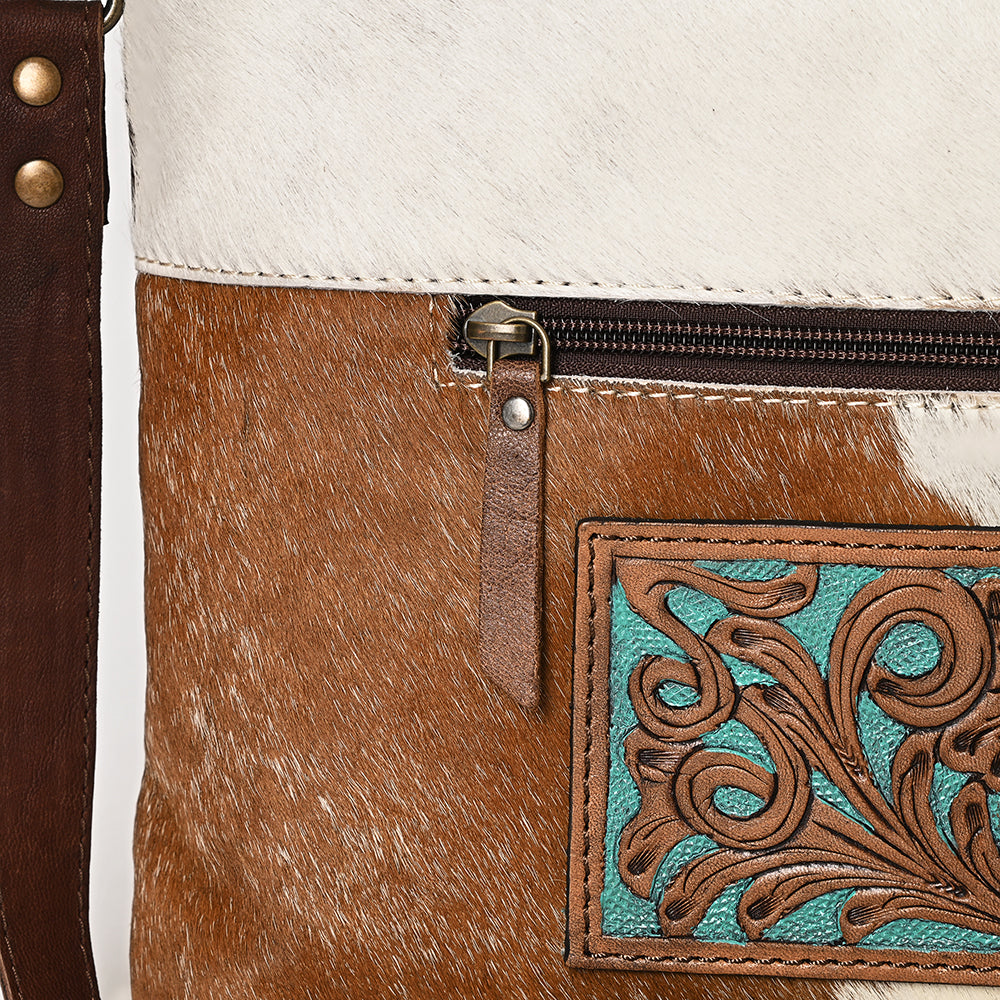 OHLAY OHG174 HOBO Hand Tooled Embossed Hair-on Genuine Leather women bag western handbag purse