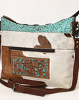 OHLAY OHG174 HOBO Hand Tooled Embossed Hair-on Genuine Leather women bag western handbag purse