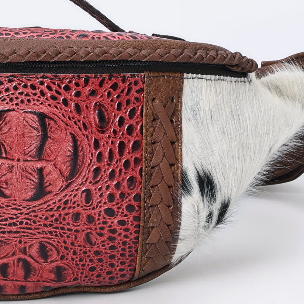 American Darling Pouch Hair On Crocodile Embossed Genuine Leather women bag western handbag purse