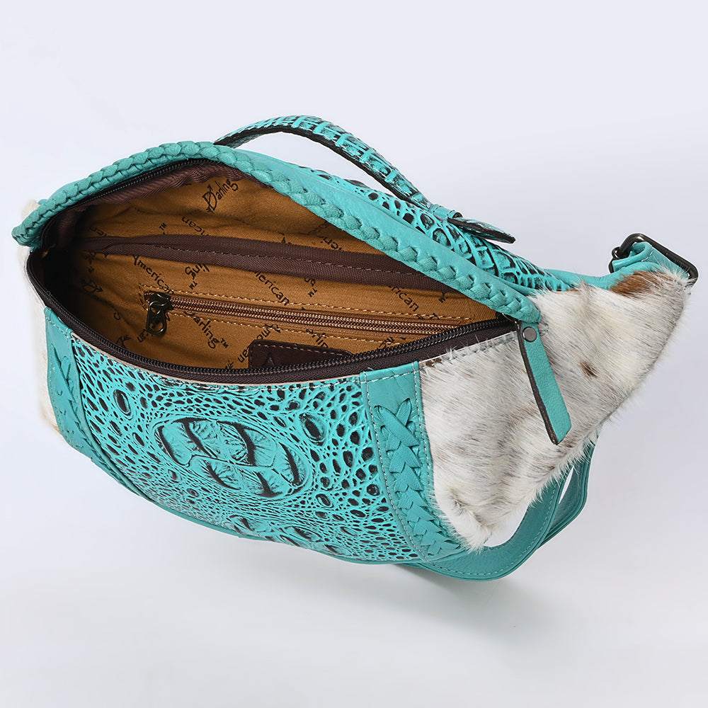 American Darling Pouch Hair On Crocodile Embossed Genuine Leather women bag western handbag purse