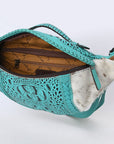 American Darling Pouch Hair On Crocodile Embossed Genuine Leather women bag western handbag purse