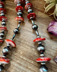 NFR Collection Necklace – Graduated Spiny Oyster & Sterling Silver Pearls 45"