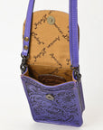 American Darling Cell Phone Holder Hand Tooled Genuine Leather Women Bag Western Handbag Purse