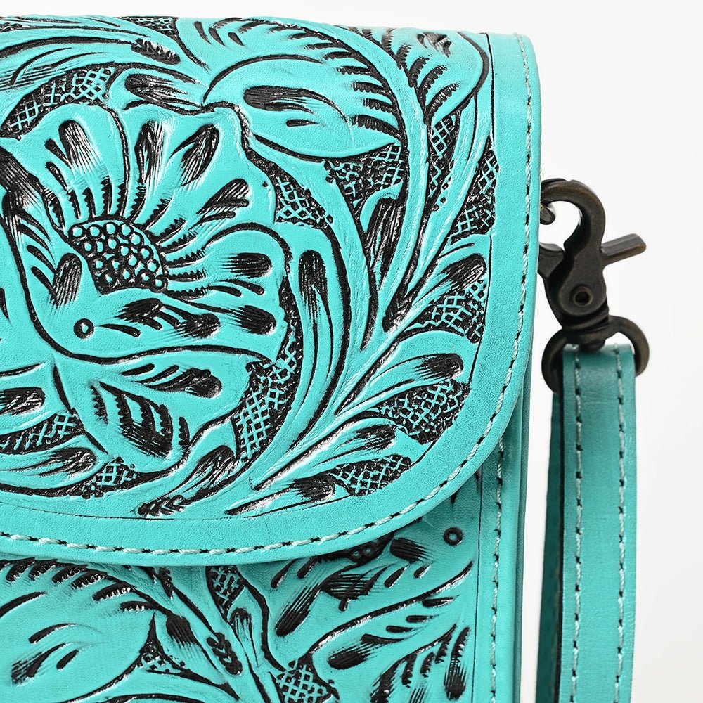 American Darling Cell Phone Holder Hand Tooled Genuine Leather Women Bag Western Handbag Purse