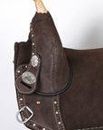 Hilason Western Horse Trail Barrel Racing American Leather Saddle Brown