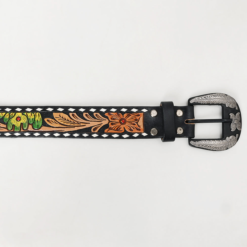Beautifully Hand Tooled Genuine American Leather Belt Men and Women
