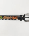Beautifully Hand Tooled Genuine American Leather Belt Men and Women