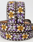 Beautifully Hand Tooled Genuine American Leather Belt Men and Women