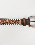 Beautifully Hand Tooled Genuine American Leather Belt Men and Women