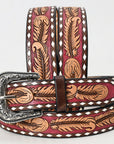 Beautifully Hand Tooled Genuine American Leather Belt Men and Women