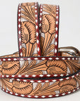 Beautifully Hand Tooled Genuine American Leather Belt Men and Women