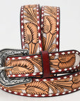 Beautifully Hand Tooled Genuine American Leather Belt Men and Women
